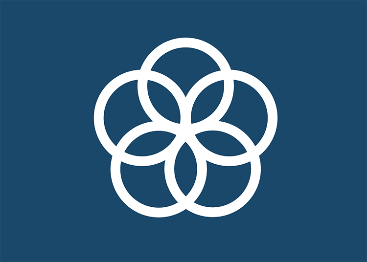 Five intersecting circles, forming a flower pattern