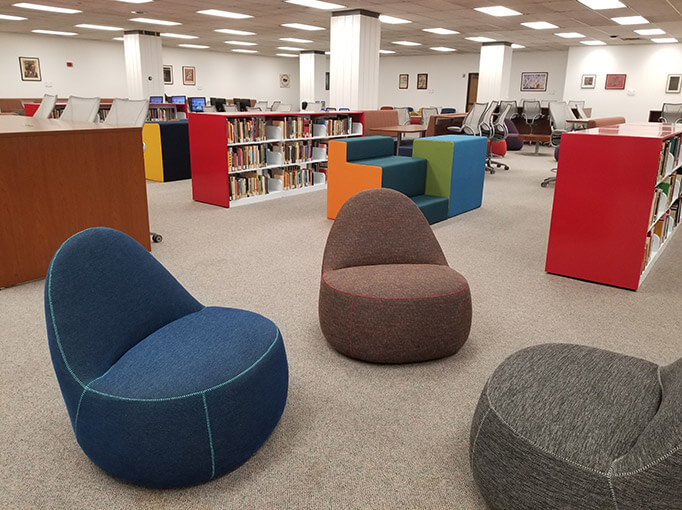 new study spaces in library addition