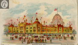 JOHN AND JANE ADAMS TRADE CARD COLLECTION-World's Fair 1893, Mining Building